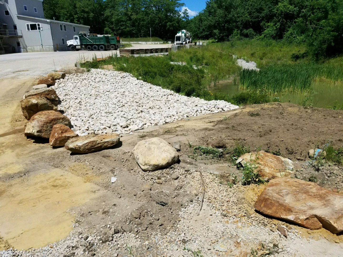 Drainage work in progress on a New Hampshire property by Young's Excavating & Paving LLC, Penacook, NH.