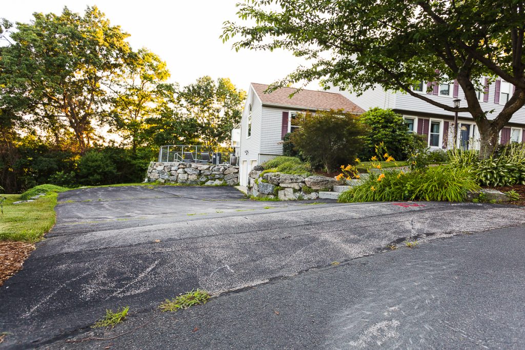 Residential driveway before excavation and paving in New Hampshire, photo 2 of 6