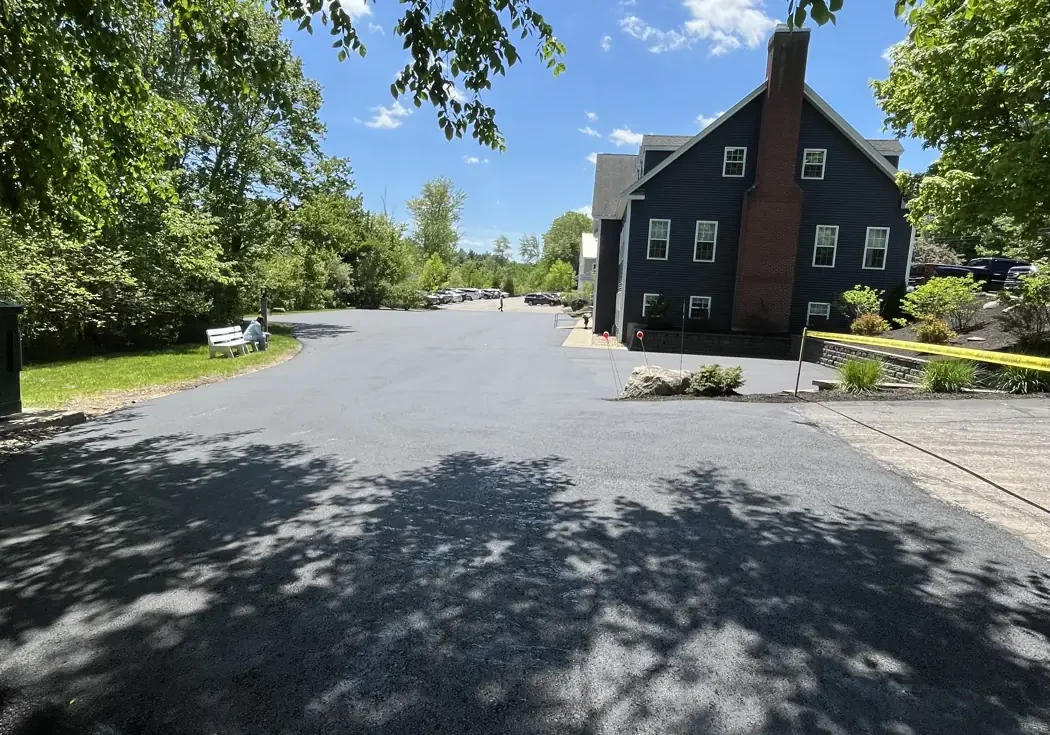 Finished asphalt surface in the Summit Title Services parking lot.