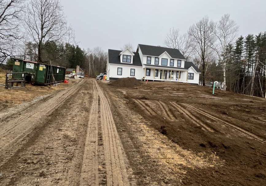 Site preparation and excavation for a new driveway in New Hampshire, Young's Excavating & Paving LLC, Penacook, NH.